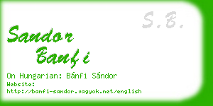 sandor banfi business card
