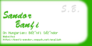 sandor banfi business card